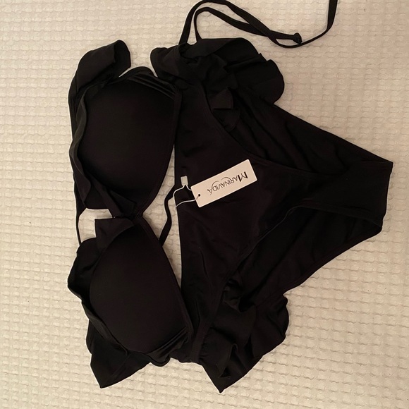 New Black Marinavida Flouncy Bikini Set - Picture 7 of 8